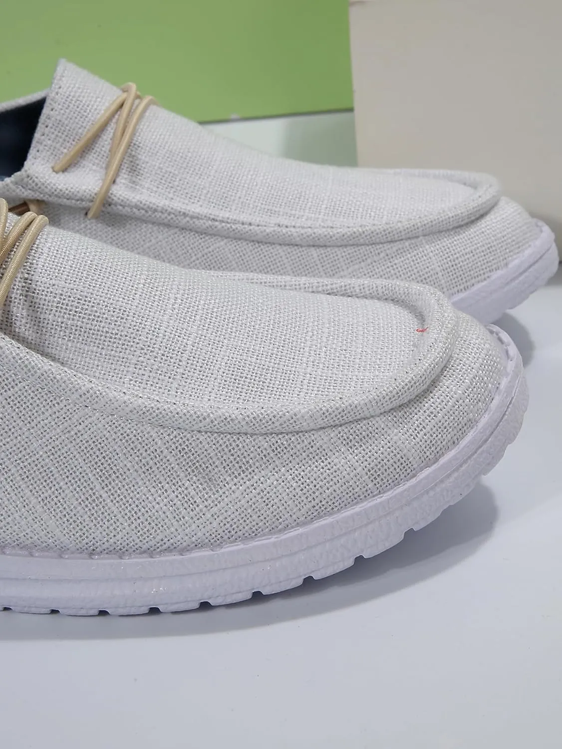 Unisex Aztec Pattern Canvas Loafers Elastic Strips Closure Slip-on Sneakers Comfort Easy-Walking Boat Couple Shoes Ultralight Breathable Sports Shoes for Women/Men Adults/Teenagers, Green/Blue/Yellow