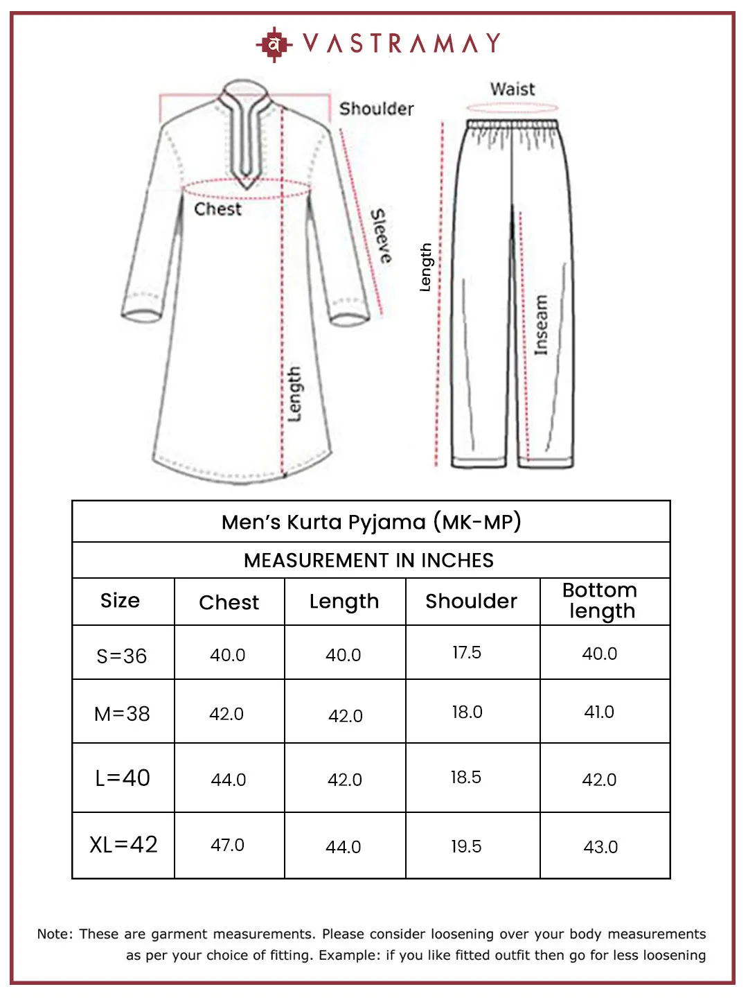 VASTRAMAY Men's Sea Green Cotton Slub Kurta and Pyjama Set