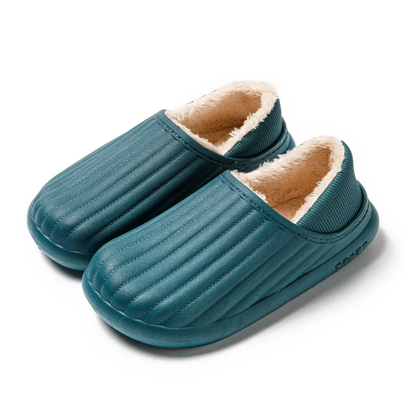 Waterproof Cotton Slippers with Warm Indoor Bag Heel