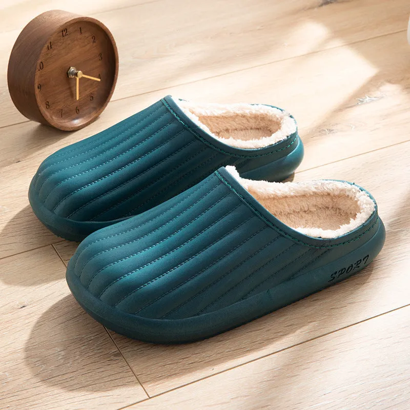 Waterproof Cotton Slippers with Warm Indoor Bag Heel