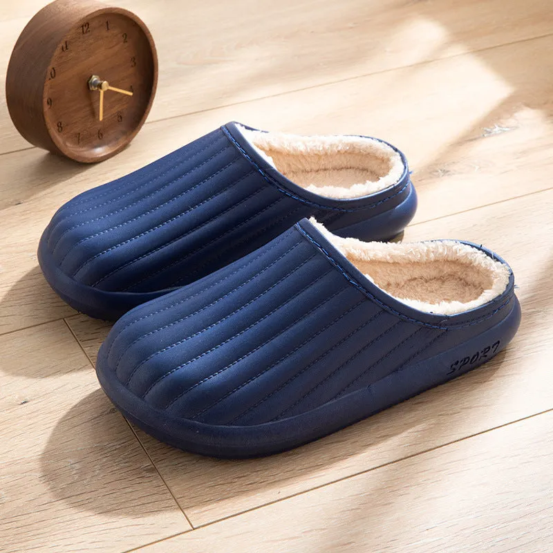 Waterproof Cotton Slippers with Warm Indoor Bag Heel