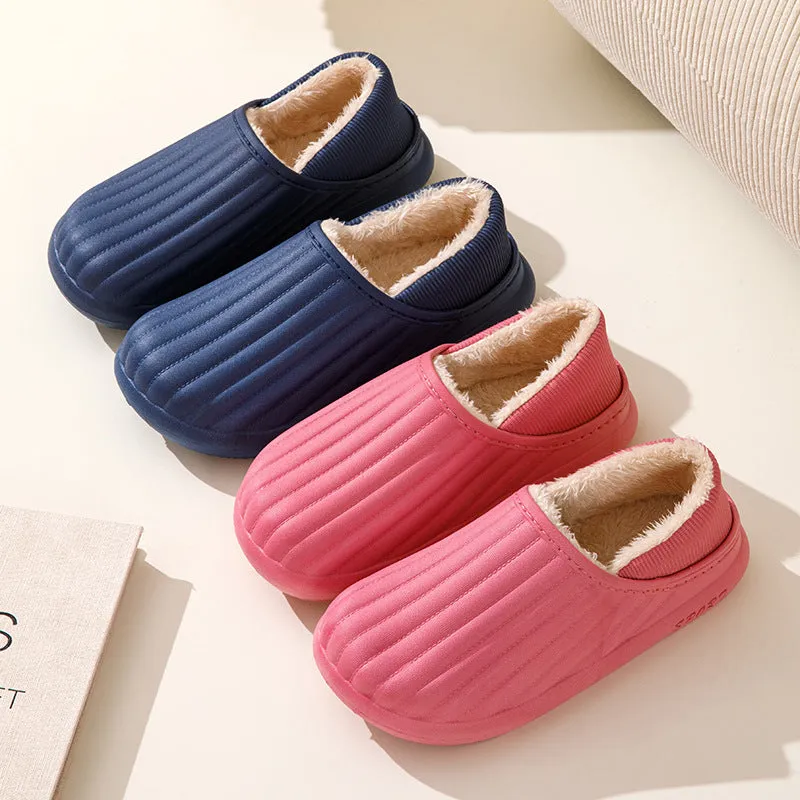 Waterproof Cotton Slippers with Warm Indoor Bag Heel