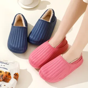 Waterproof Cotton Slippers with Warm Indoor Bag Heel