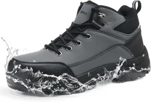 Waterproof Steel Toe Boots for Men Wide Width Non Slip Work Shoes Slip Resistant Safety Toe Sneakers Indestructible Construction Composite Toe Shoe Puncture Proof Footwear