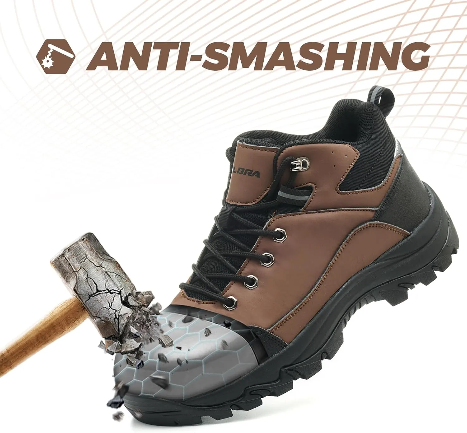 Waterproof Steel Toe Boots for Men Wide Width Non Slip Work Shoes Slip Resistant Safety Toe Sneakers Indestructible Construction Composite Toe Shoe Puncture Proof Footwear