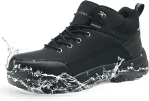 Waterproof Steel Toe Boots for Men Wide Width Non Slip Work Shoes Slip Resistant Safety Toe Sneakers Indestructible Construction Composite Toe Shoe Puncture Proof Footwear