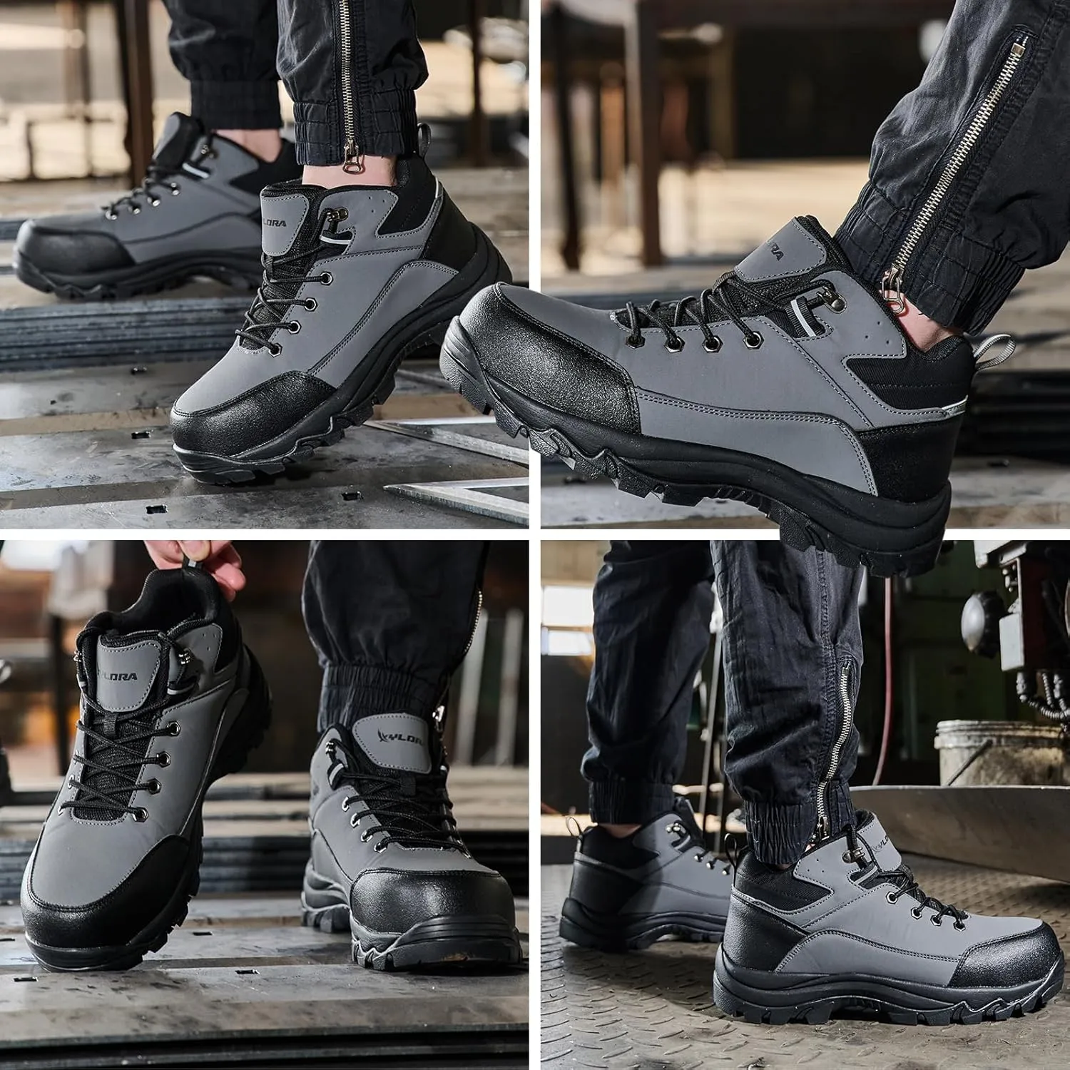 Waterproof Steel Toe Boots for Men Wide Width Non Slip Work Shoes Slip Resistant Safety Toe Sneakers Indestructible Construction Composite Toe Shoe Puncture Proof Footwear