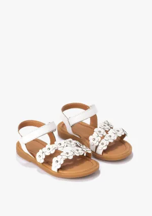 White flowers sandals