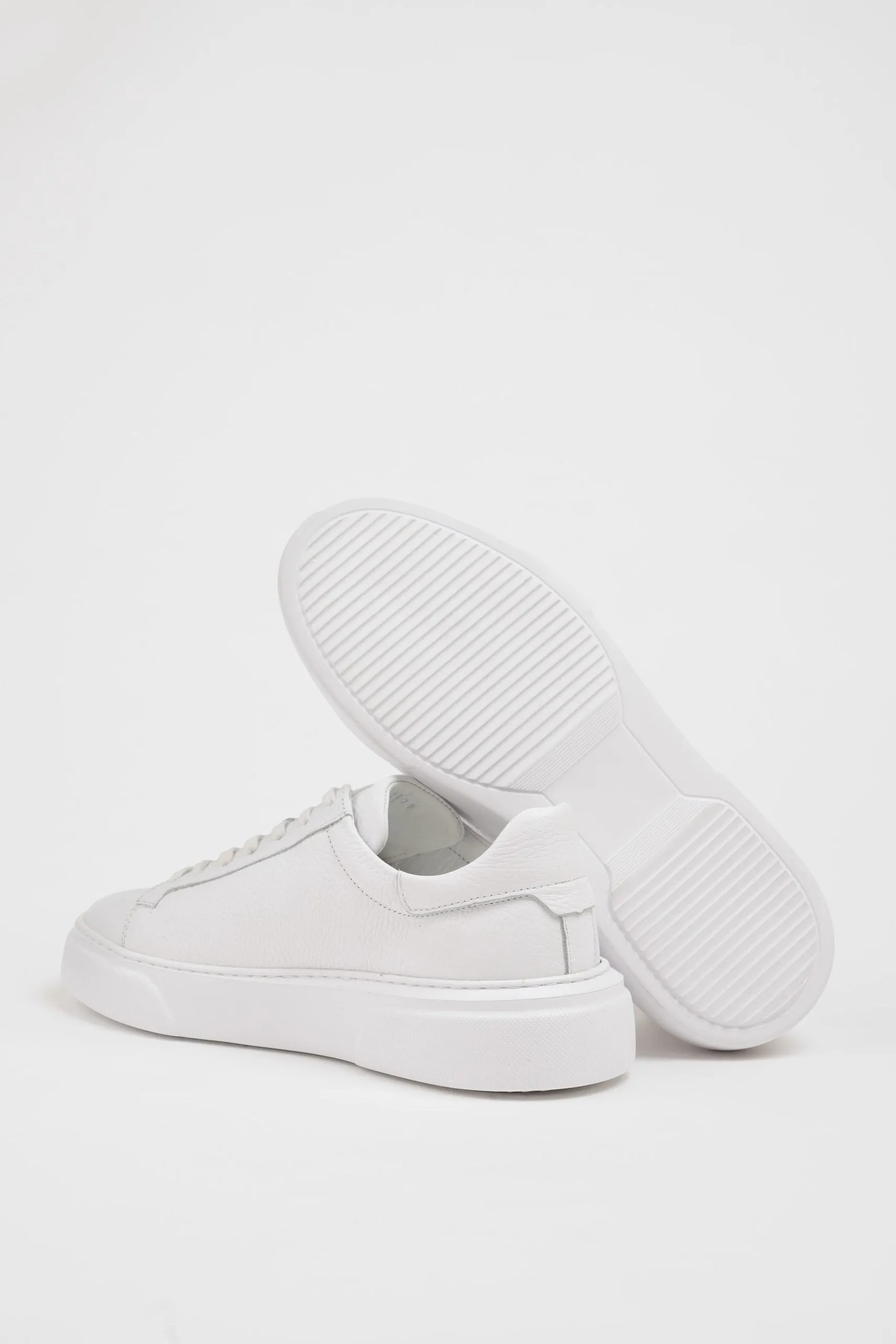 White Leather Sneakers with Pool Sole.