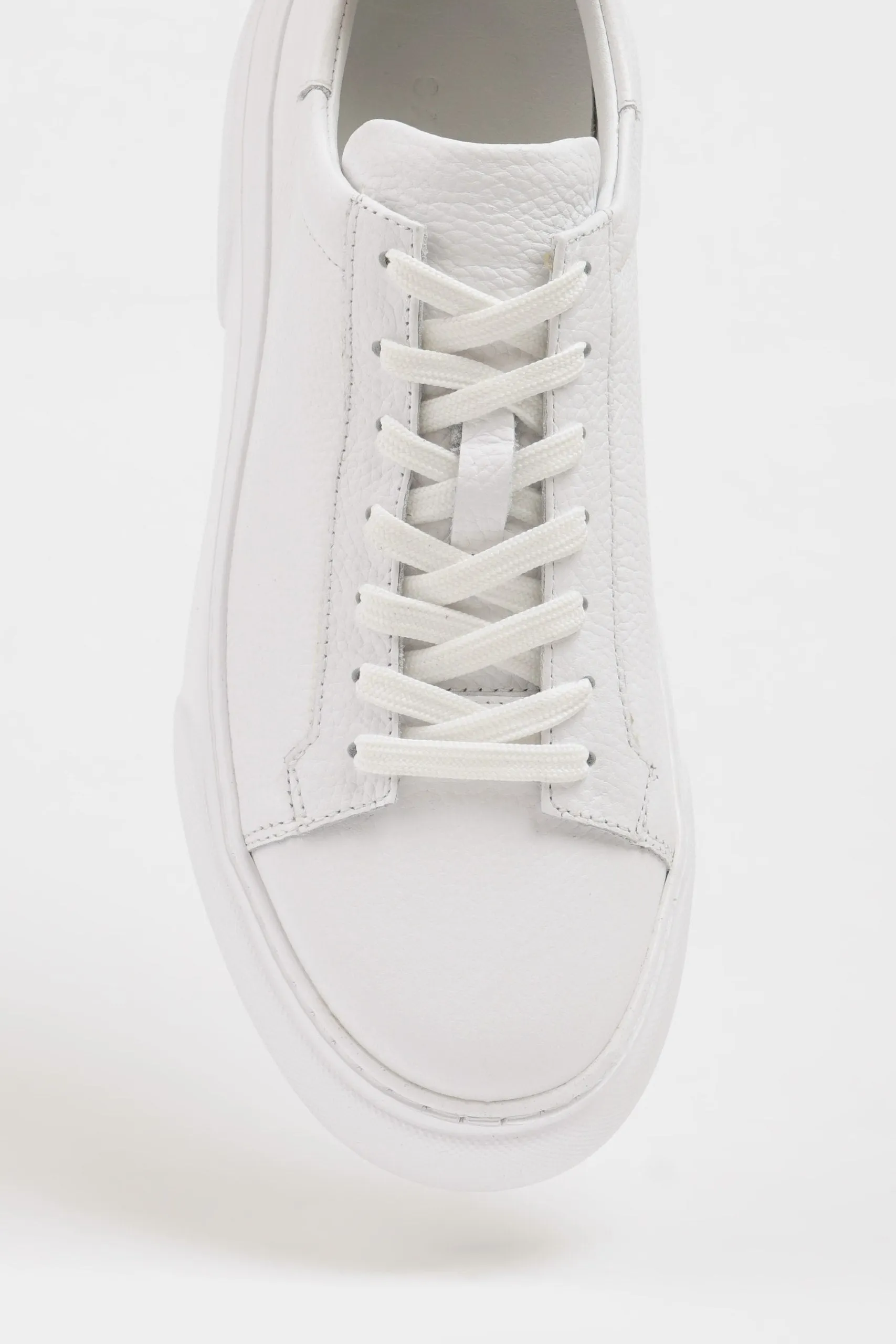 White Leather Sneakers with Pool Sole.