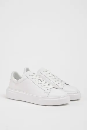 White Leather Sneakers with Pool Sole.