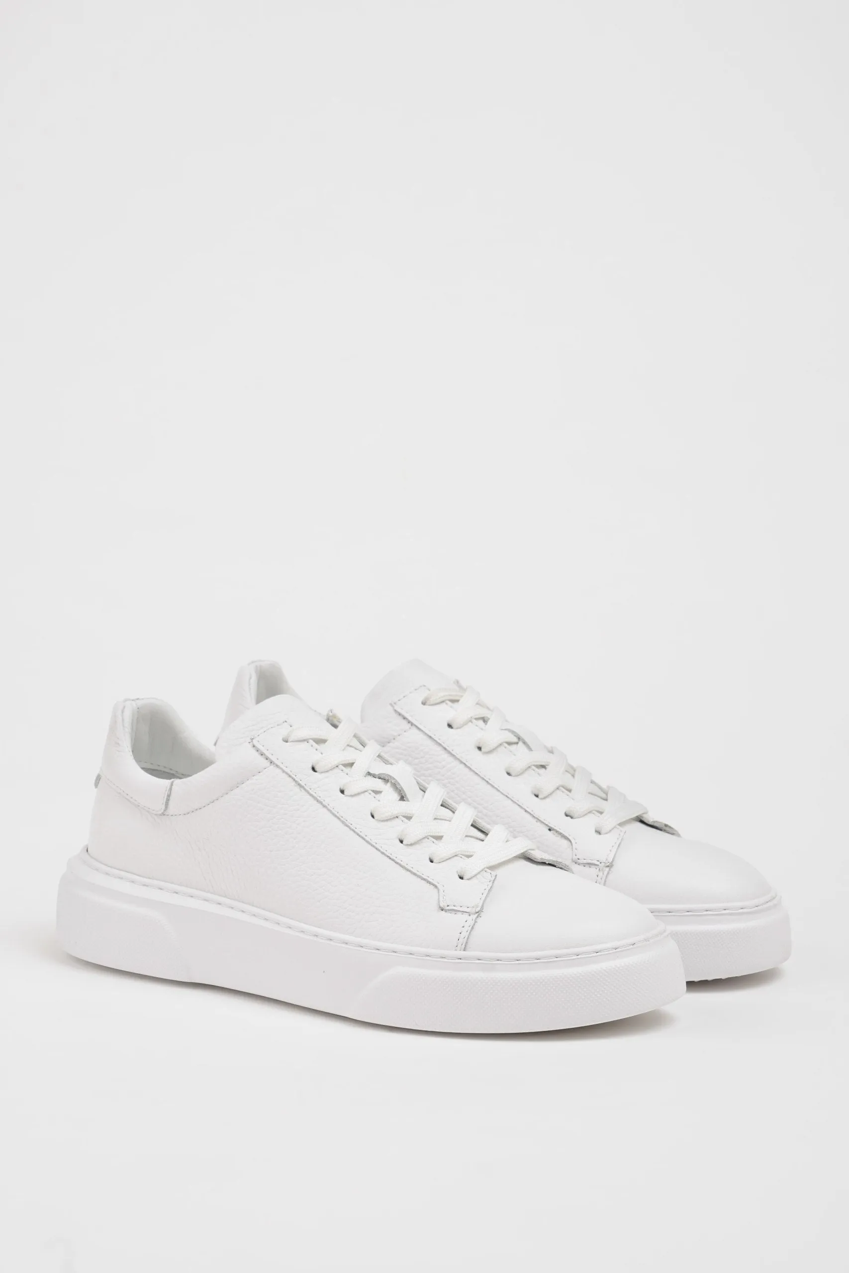 White Leather Sneakers with Pool Sole.