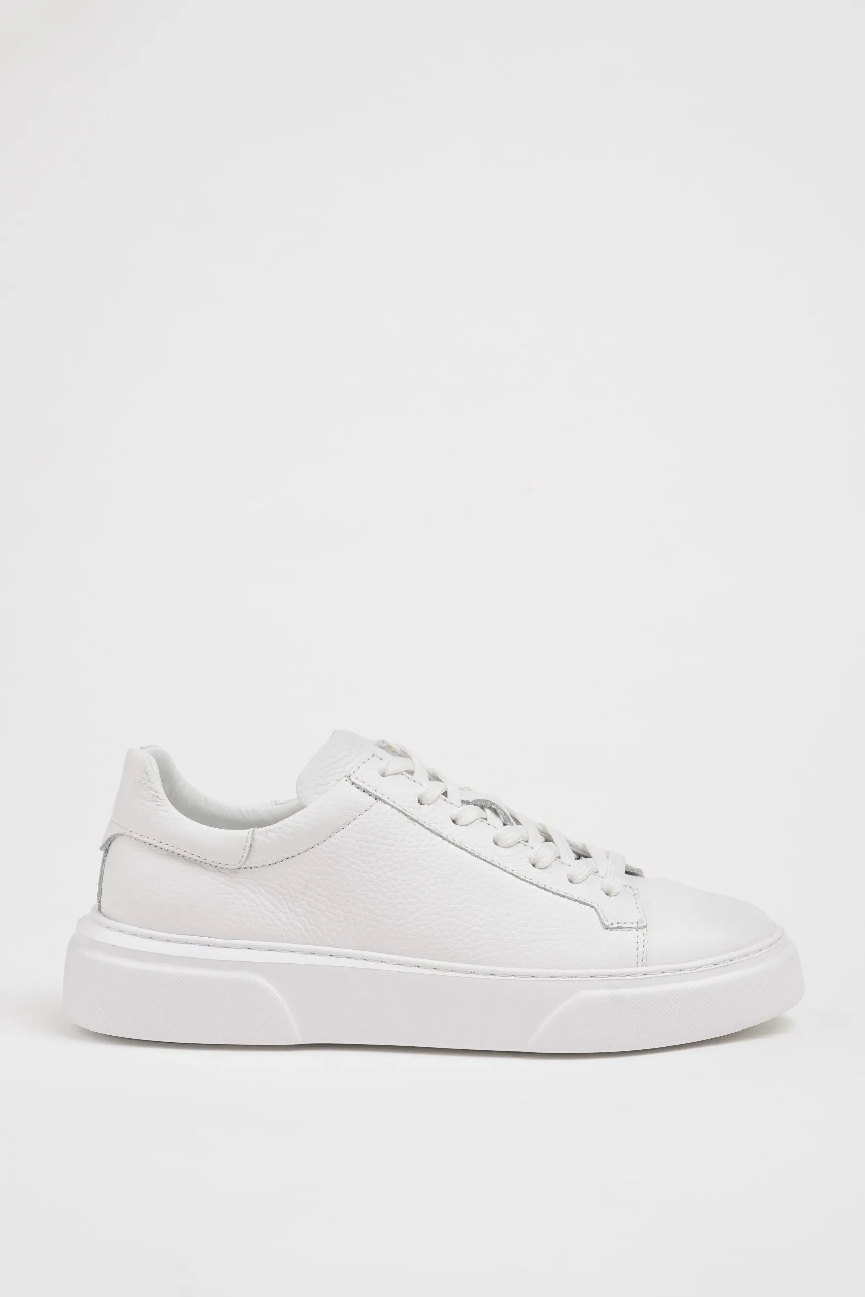 White Leather Sneakers with Pool Sole.