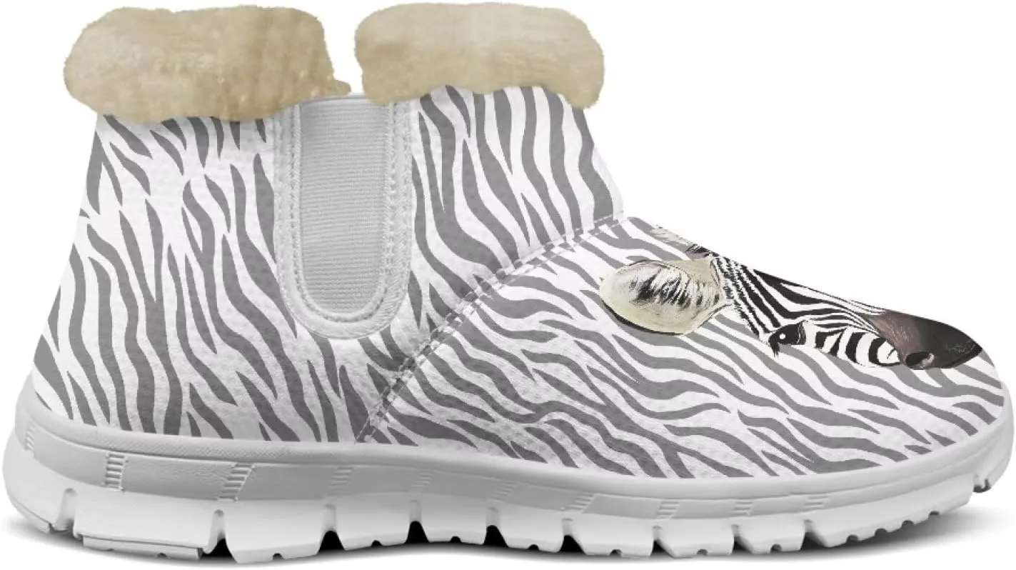 Winter Boots for Women White Sole Snow Boots Anti-Slip Outsole Ankle Boots Warm Fur Lining Mid Boot Walking Booties