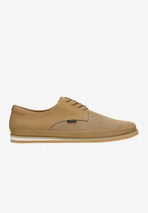 Wojas Men's Beige Leather Sneakers | 1011224