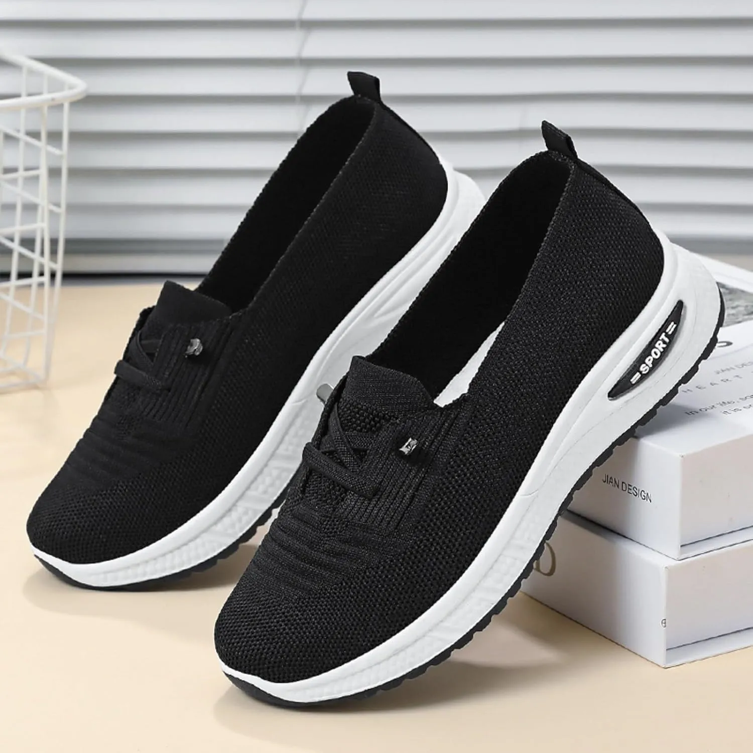 Women Comfy Orthopedic Walking Shoes, 2025 New Orthopedic Women's Breathable Slip On Arch Support Non-Slip Sneakers Lightweight Walking Sneakers for Plantar Fasciitis