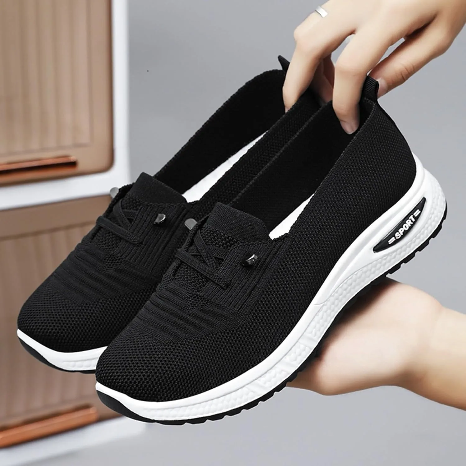 Women Comfy Orthopedic Walking Shoes, 2025 New Orthopedic Women's Breathable Slip On Arch Support Non-Slip Sneakers Lightweight Walking Sneakers for Plantar Fasciitis