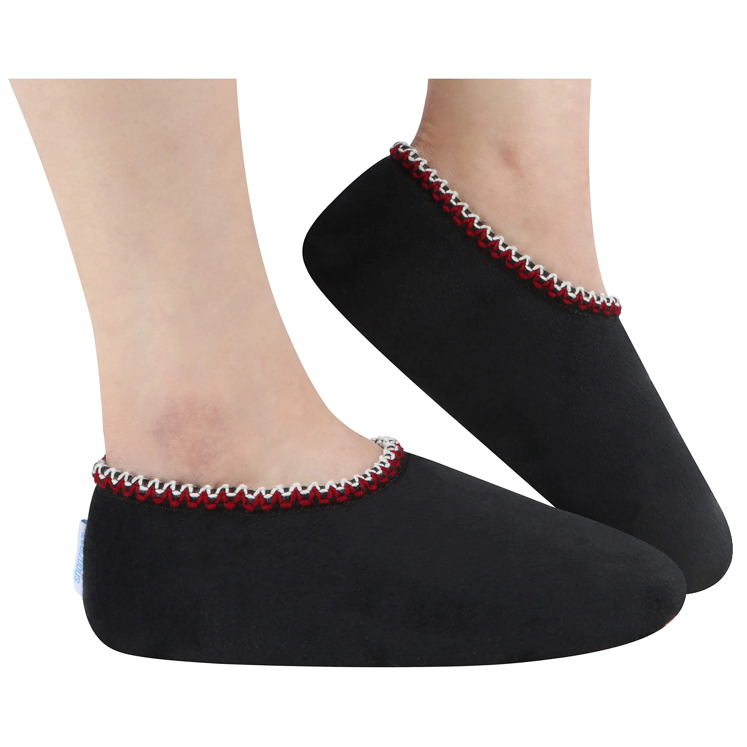 Women Solid Black Slippers, Fuzzy Nonslip, Lightweight  Slippers