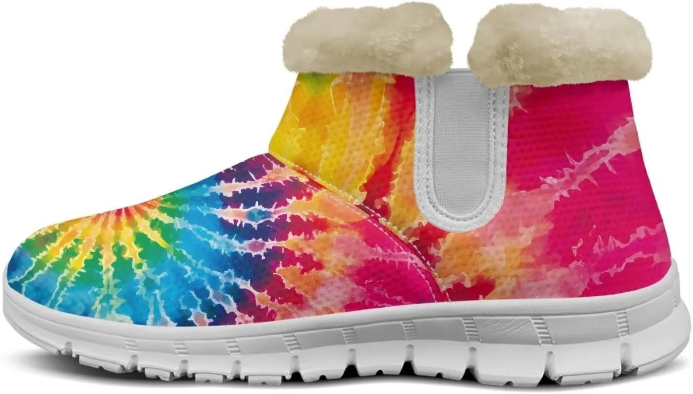 Womens Ankle Boots Insulated Fur Liner Snow Boot Lightweight Walking Winter Shoes Low Boots High-top Fleece Booties