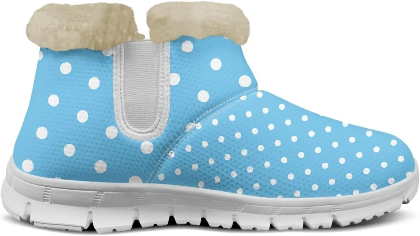 Womens Ankle Boots Insulated Fur Liner Snow Boot Lightweight Walking Winter Shoes Low Boots High-top Fleece Booties