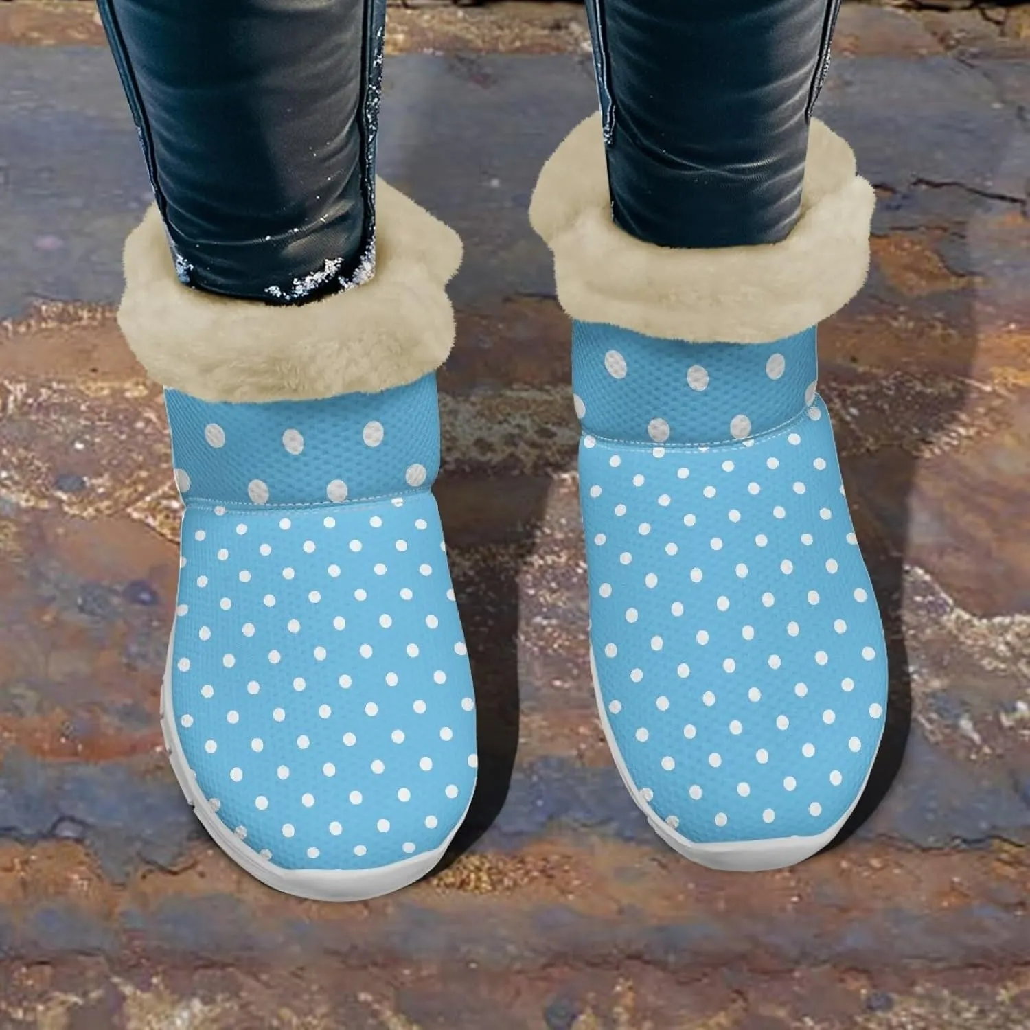 Womens Ankle Boots Insulated Fur Liner Snow Boot Lightweight Walking Winter Shoes Low Boots High-top Fleece Booties