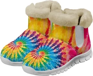 Womens Ankle Boots Insulated Fur Liner Snow Boot Lightweight Walking Winter Shoes Low Boots High-top Fleece Booties