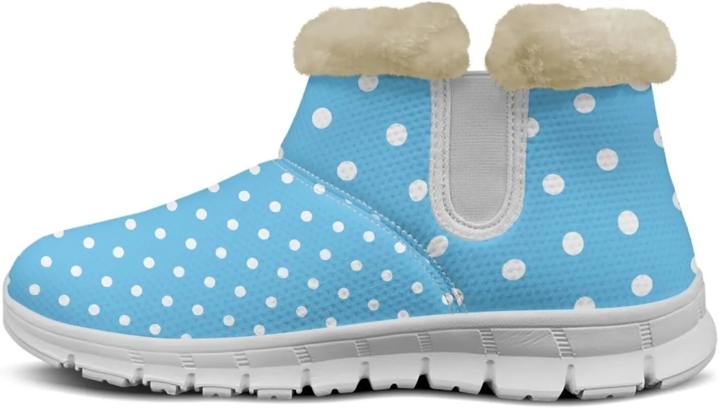 Womens Ankle Boots Insulated Fur Liner Snow Boot Lightweight Walking Winter Shoes Low Boots High-top Fleece Booties