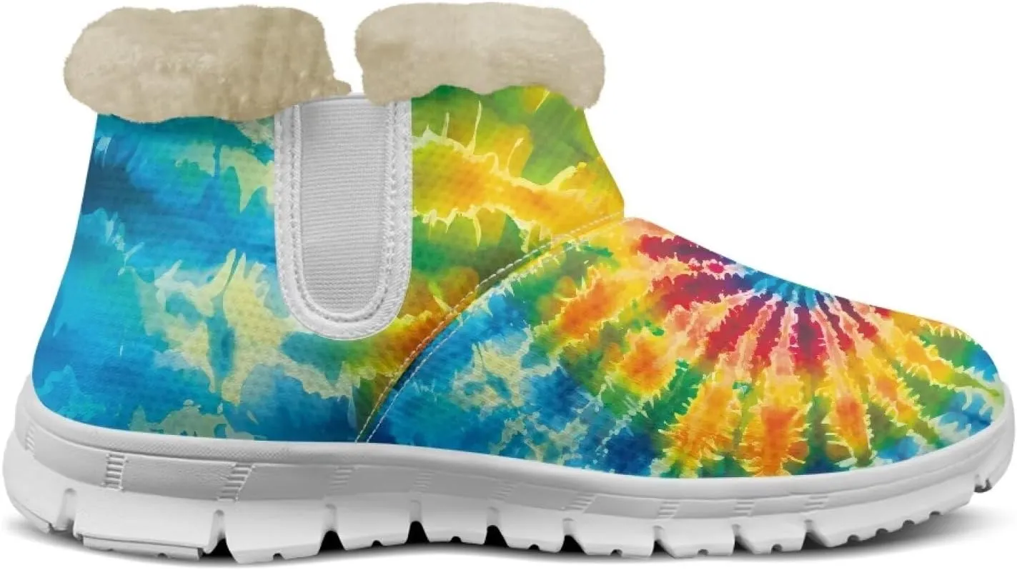 Womens Ankle Boots Insulated Fur Liner Snow Boot Lightweight Walking Winter Shoes Low Boots High-top Fleece Booties