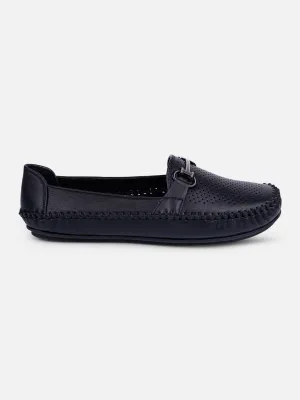 Women's Black Soft & Flexy Loafers (IU2003)