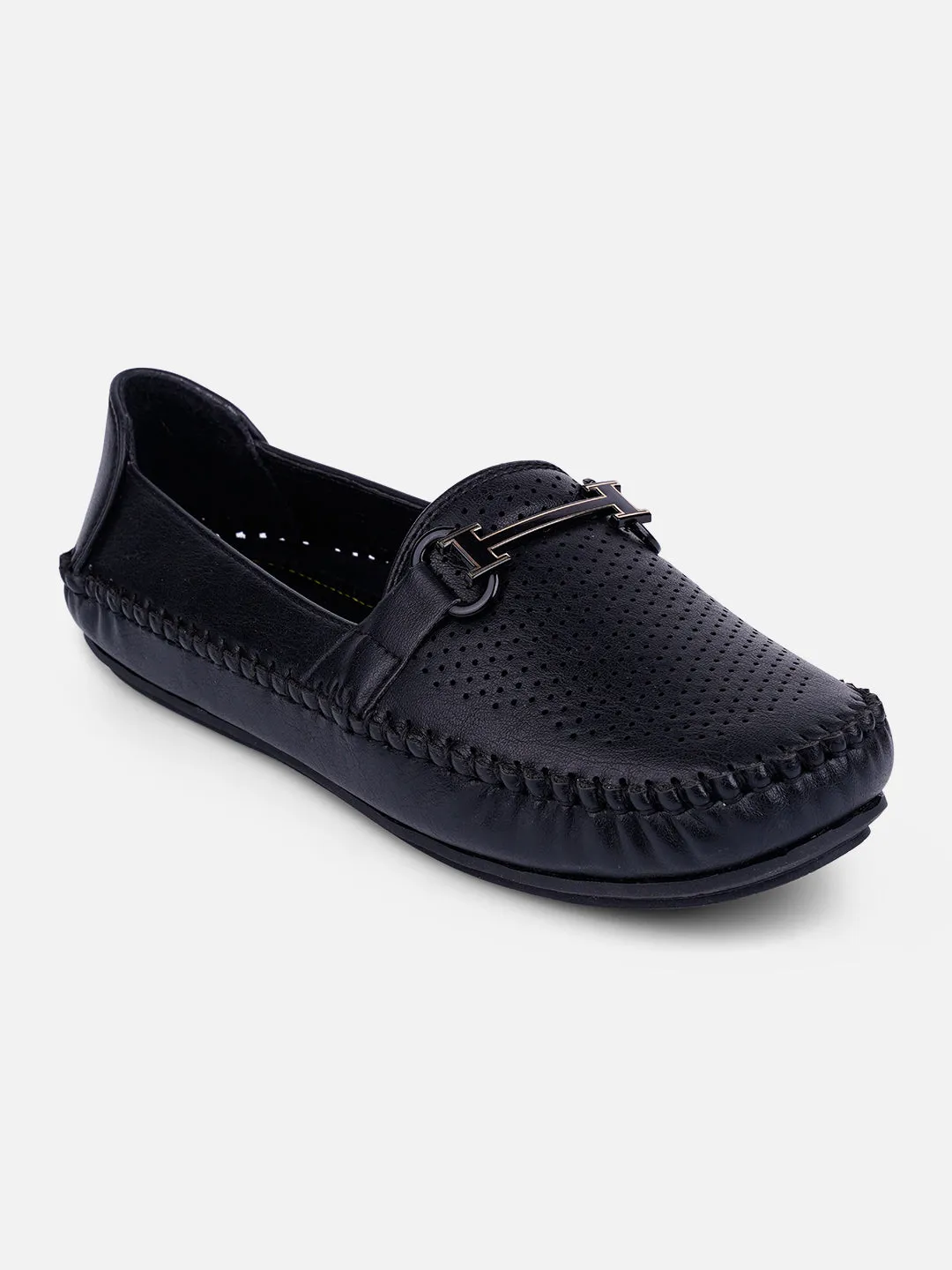 Women's Black Soft & Flexy Loafers (IU2003)