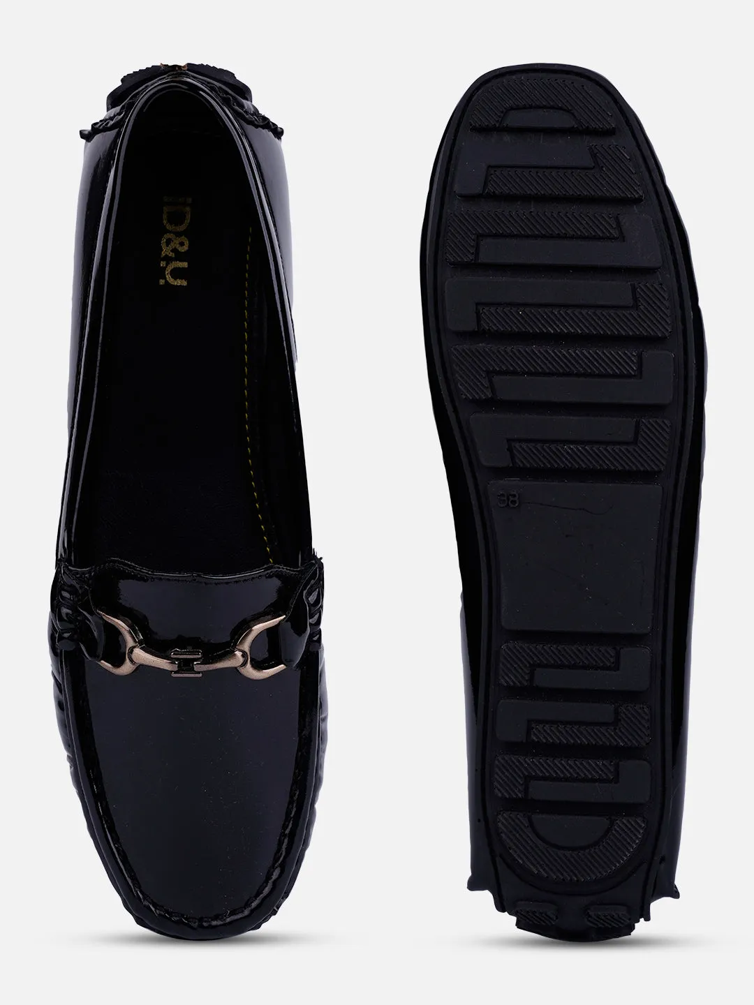 Women's Black Soft & Flexy Loafers (IU2006)