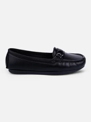 Women's Black Soft & Flexy Loafers (IU2007)