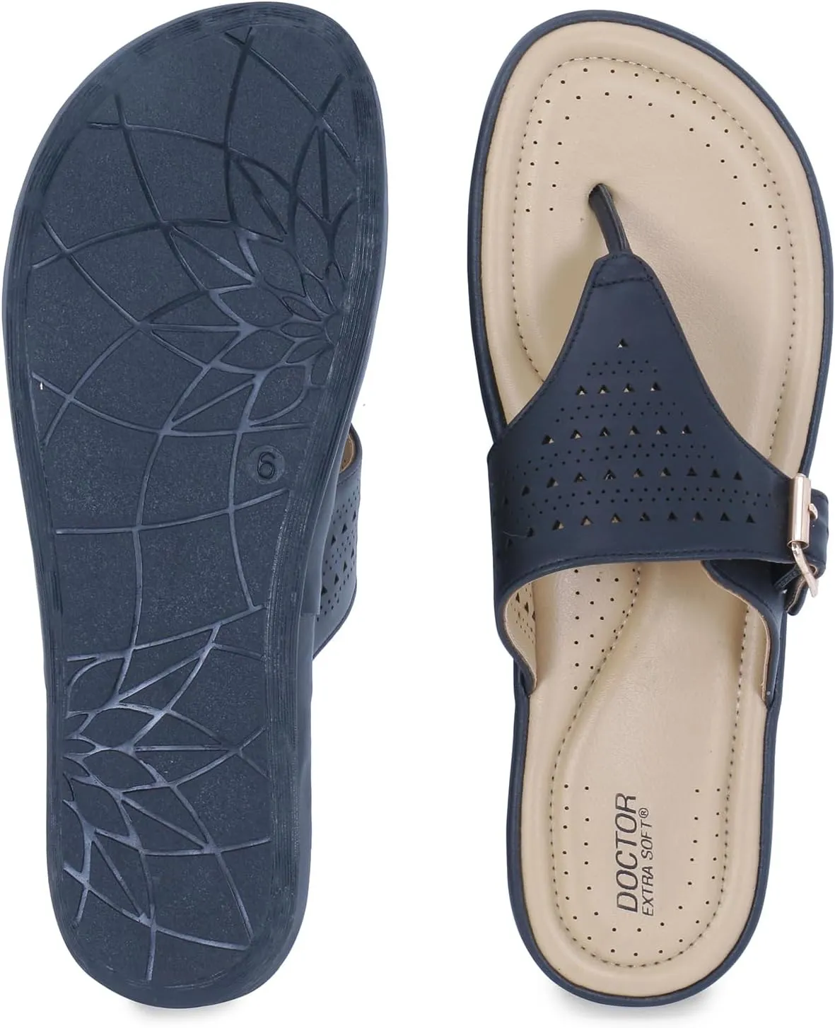 Womens Flat Memory Foam Slippers/Flip-Flops Fashion Stylish Casual Comfortable Diabetic Orthopedic Lightweight Synthetic Slip-on Sandals with Adjustable Buckle for Girls/Ladies D-609
