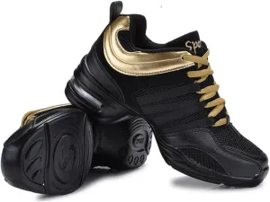 Women's Jazz Shoes Lace-up Sneakers - Comfortable Split Sole Dance Shoes with Air Cushion