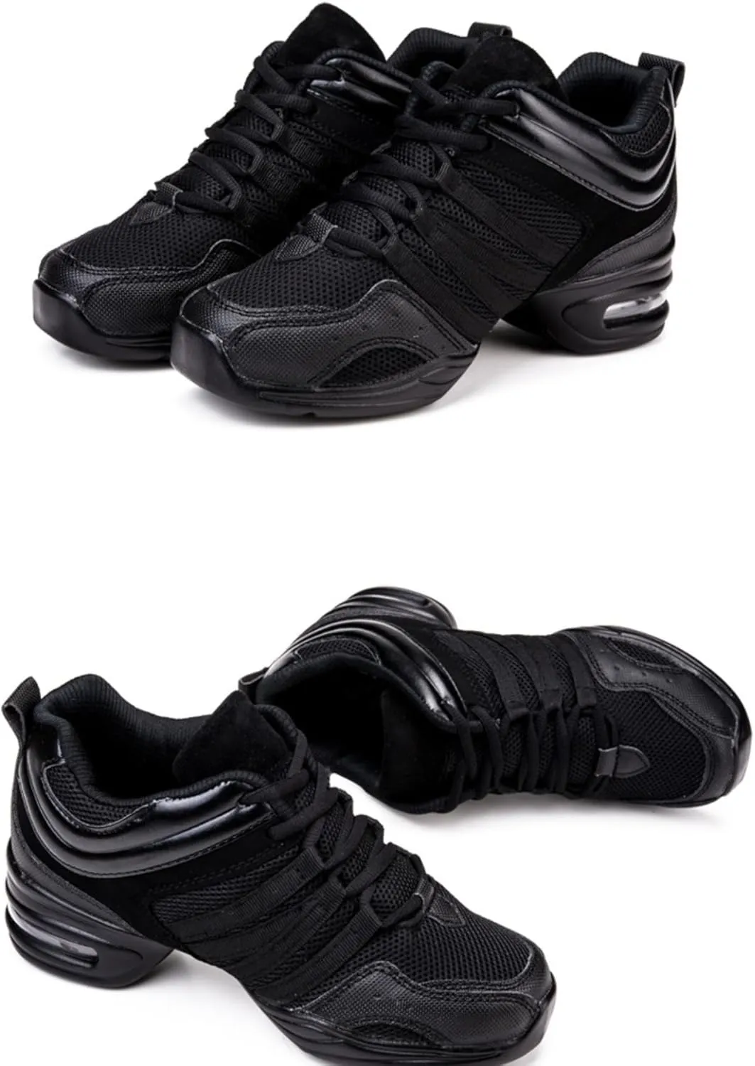 Women's Jazz Shoes Lace-up Sneakers - Comfortable Split Sole Dance Shoes with Air Cushion