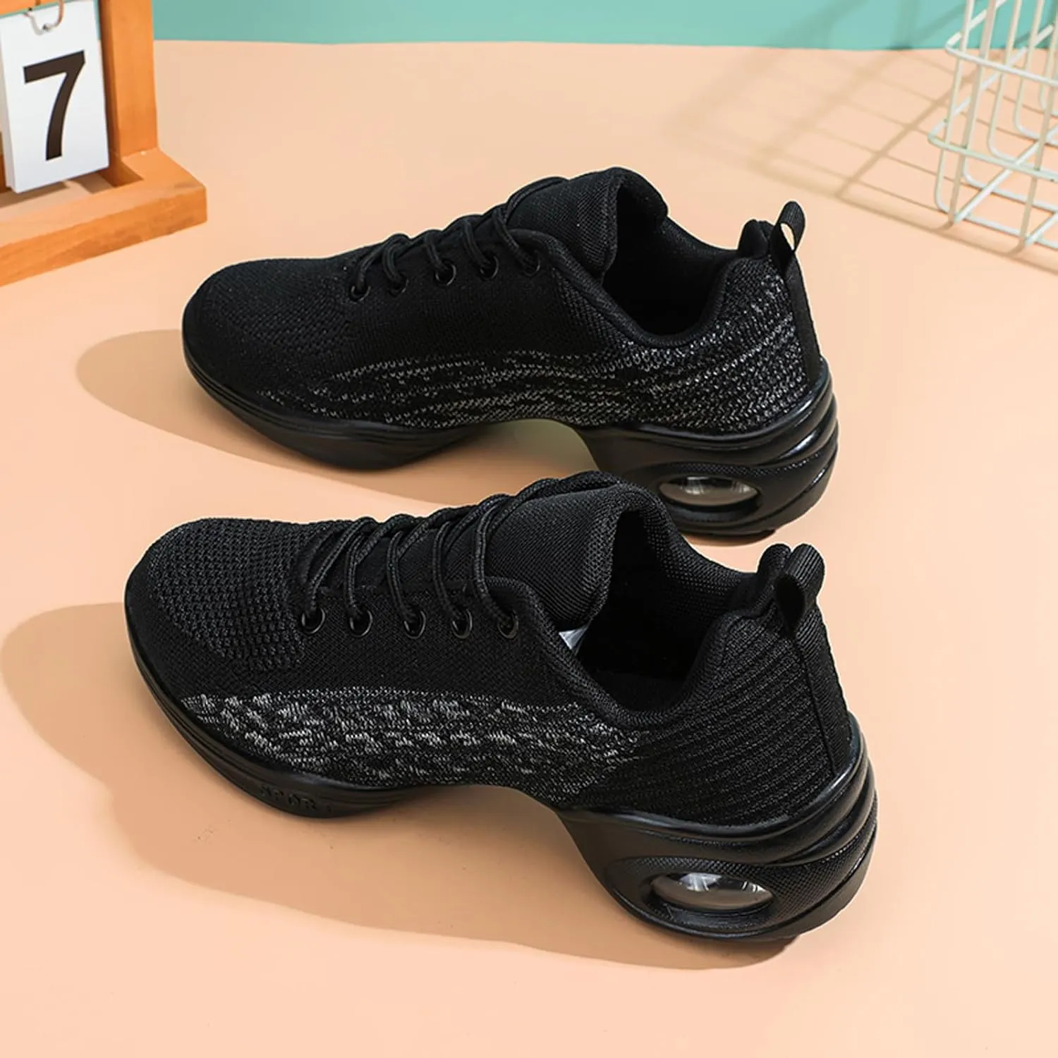 Women's Jazz Shoes Split Sole Dance Sneakers Lace Up Zumba Modern Shoes