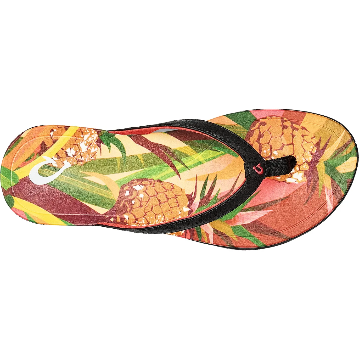 Women's OluKai Ho'opio Hau Black/Pineapple Synthetic