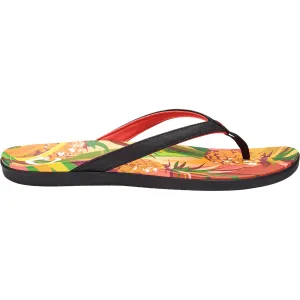 Women's OluKai Ho'opio Hau Black/Pineapple Synthetic