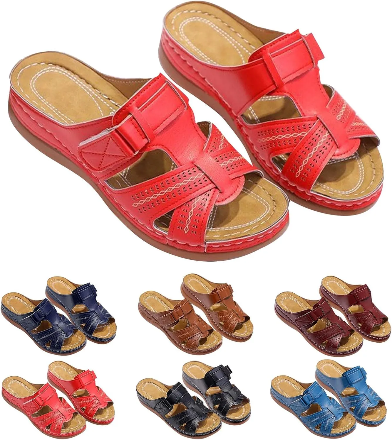 Womens Orthopedic Sandals with Arch Support Flip Flops Arch Support Comfortable Wedge Sandals Walking All Day Lightweight Orthopedic Sandals