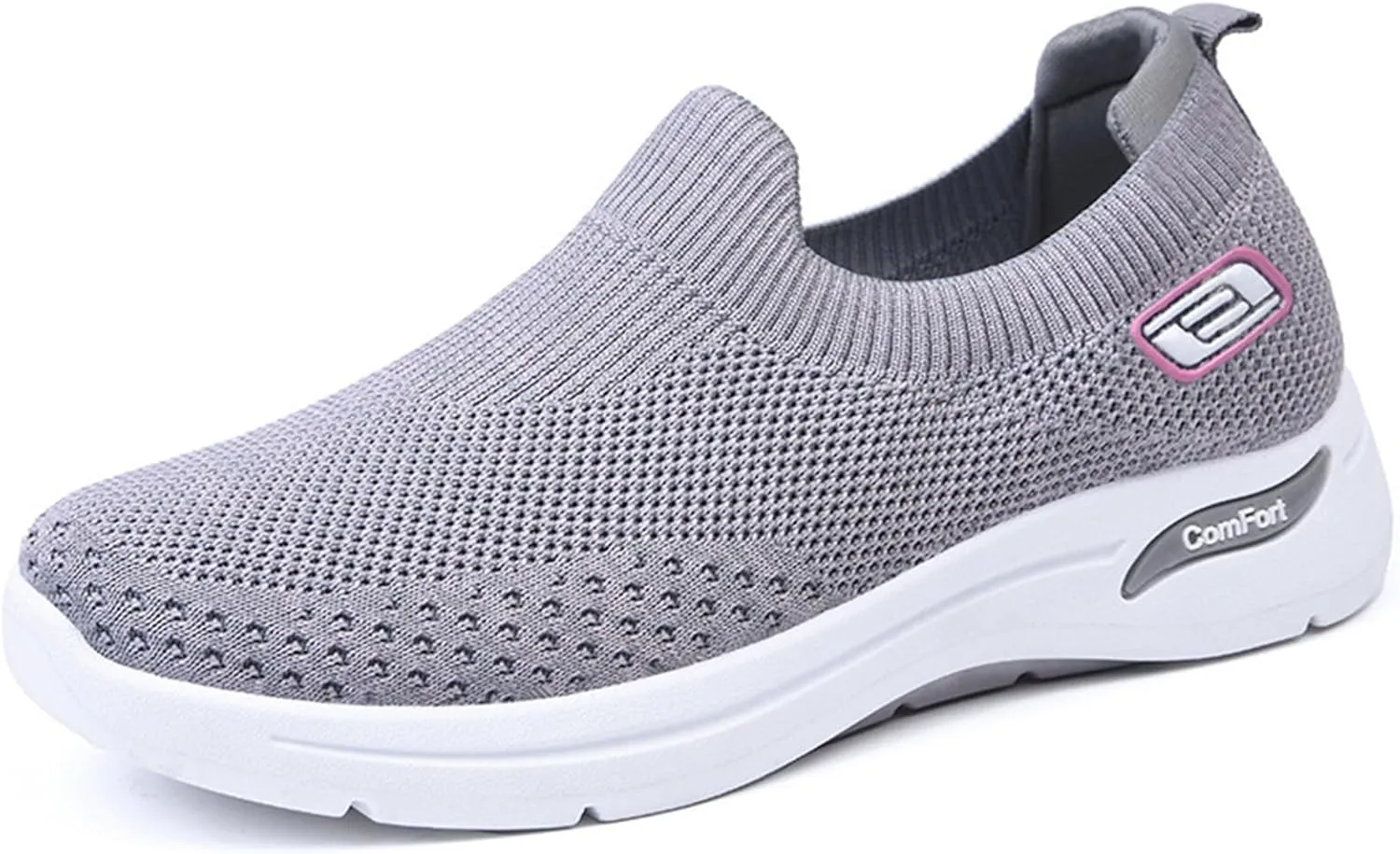 Women's Orthopedic Shoes Lightweight Breathable Knitted Sneakers Casual Comfortable Low Top Work Walking Shoes Fashion Soft Sole Slip On Sneaker with Arch Support