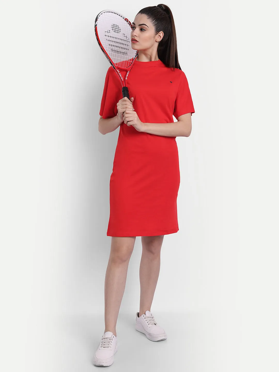 Womens Premium Cotton Half  Sleeve Flared  Dresses