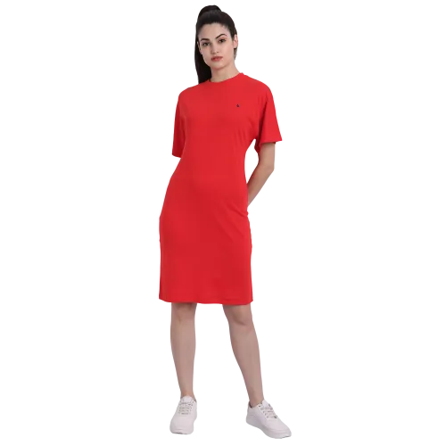 Womens Premium Cotton Half  Sleeve Flared  Dresses