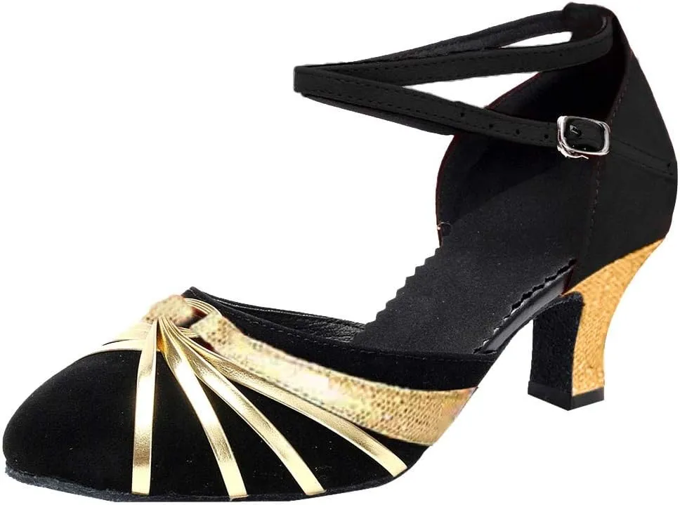 Women's Prom Ballroom Latin Dance Shoes Square Dance Shoes Clear Heels Thick Bottom