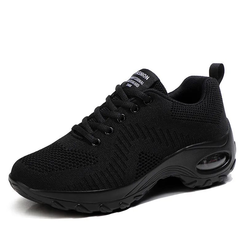 Women's Round Toe Lace-Up Mesh Sneakers – Low Top