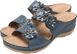 Womens Sandals with Arch Support Hiking Flip Flops Beach Slides Short Wedge Sandals Closed Toe Arch Support Wedge Sandals for Women Comfortable Platform Women Orthopedic Sandals