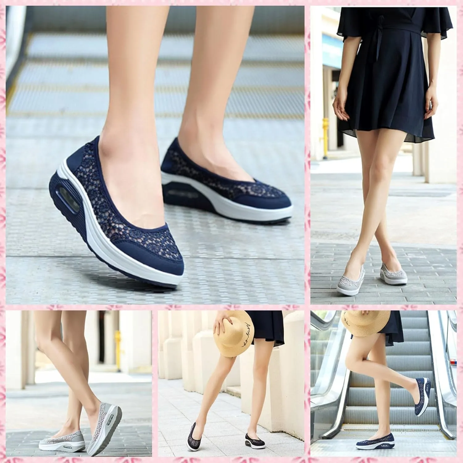 Womens Slip-On Air Cushion Walking Shoes 2025New Breathable Mesh Lightweight Orthopedic Sneakers with Arch Support for Travel, Work & Everyday Comfort