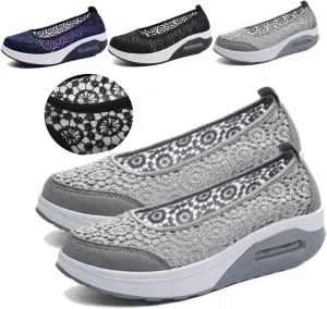 Womens Slip-On Air Cushion Walking Shoes 2025New Breathable Mesh Lightweight Orthopedic Sneakers with Arch Support for Travel, Work & Everyday Comfort