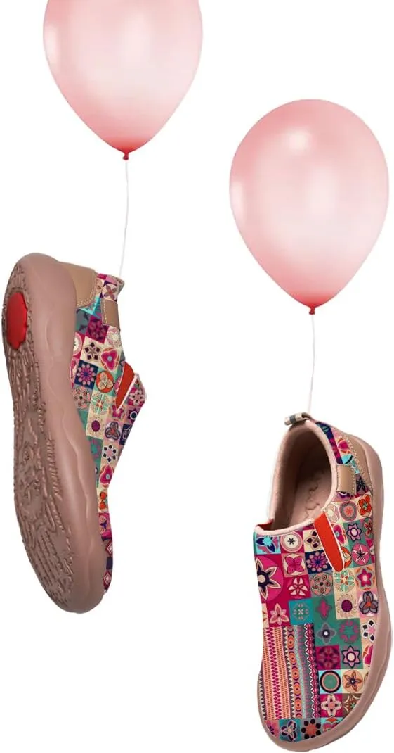 Womens Slip On Travel Shoes - Loafers Mandala Painted Sneakers Lightweight Comfortable Casual Walking Shoes
