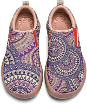 Womens Slip On Travel Shoes - Loafers Mandala Painted Sneakers Lightweight Comfortable Casual Walking Shoes