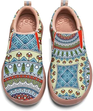 Womens Slip On Travel Shoes - Loafers Mandala Painted Sneakers Lightweight Comfortable Casual Walking Shoes